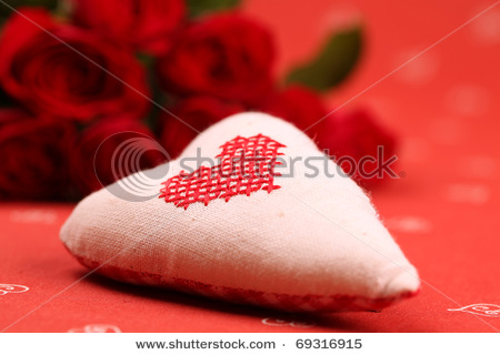 embroidered heart lavender bag